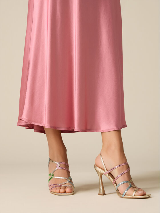 Oltre Oltre Spódnica maxi 1065J000292N006 Różowy A-Line Fit