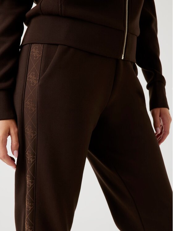 Guess Guess Medžiaginės kelnės 177047 Ruda Slim Fit