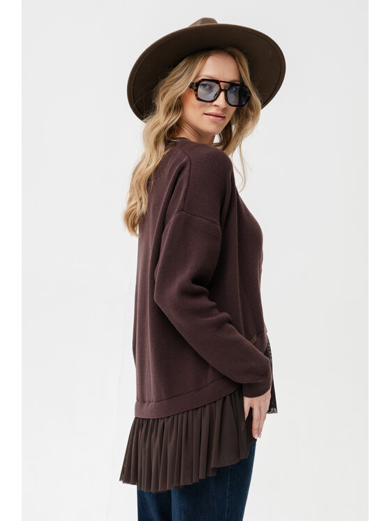 blue shadow blue shadow Kardigan Waxi Brązowy Regular Fit
