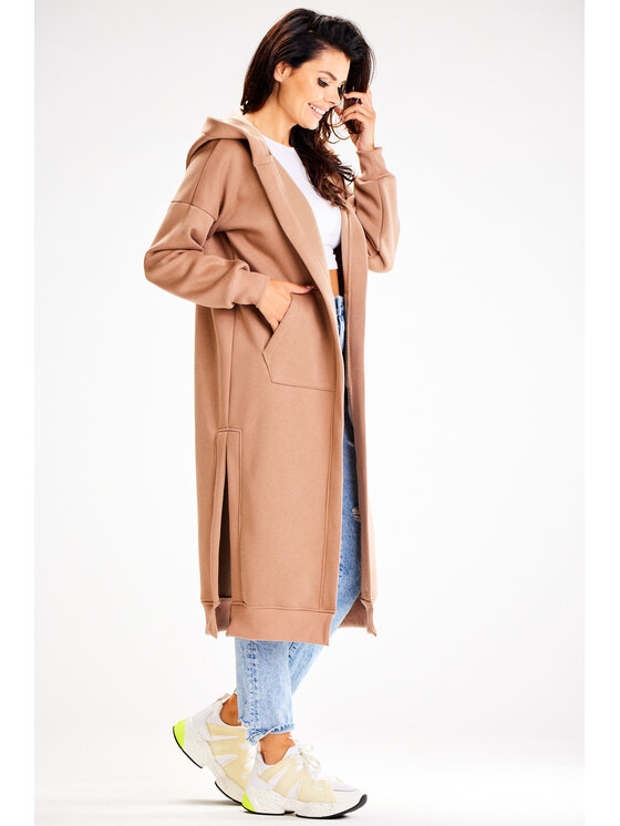 Awama Awama Bluza A613 Beżowy Basic Fit