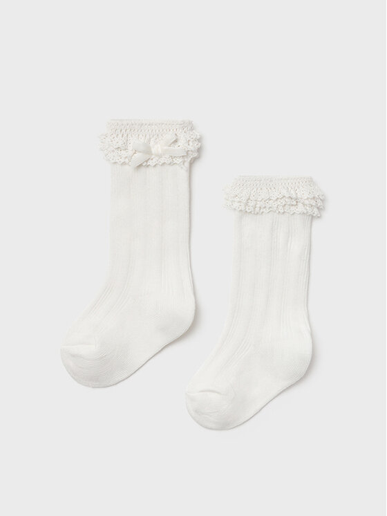 Calzini lunghi da bambini 10097 Bianco