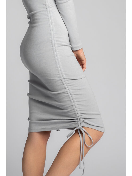 LaLupa LaLupa Sukienka dzianinowa LA039 Srebrny Comfortable Fit