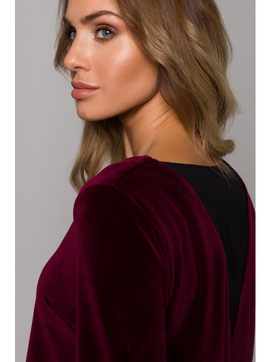 Made of Emotion Made of Emotion Sukienka koktajlowa M566 Bordowy A-Line Fit