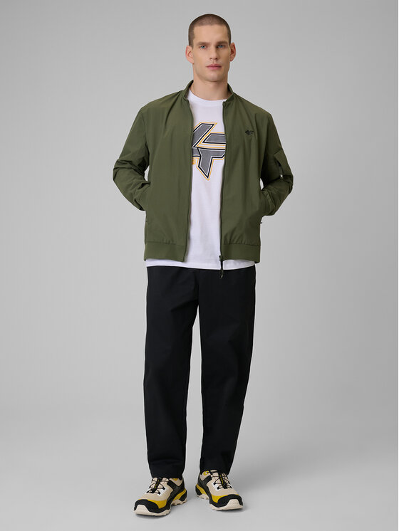 4F 4F Kurtka przejściowa MIDSHOP TEXTILE Khaki Regular Fit
