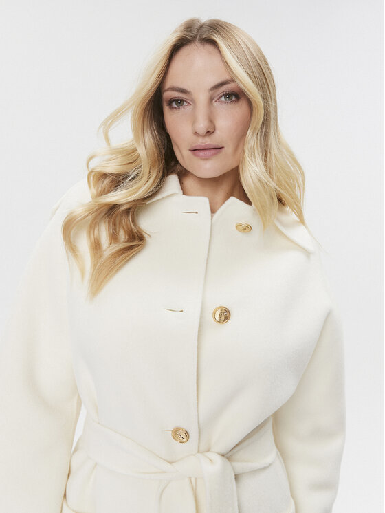 Elisabetta Franchi Elisabetta Franchi Вовняне пальто CP-45D-36E2-V840 Écru Regular Fit