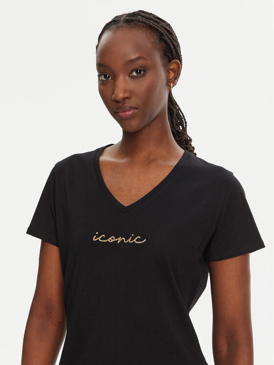 Liu Jo Sport Liu Jo Sport Póló TA5179 J6040 Fekete Regular Fit