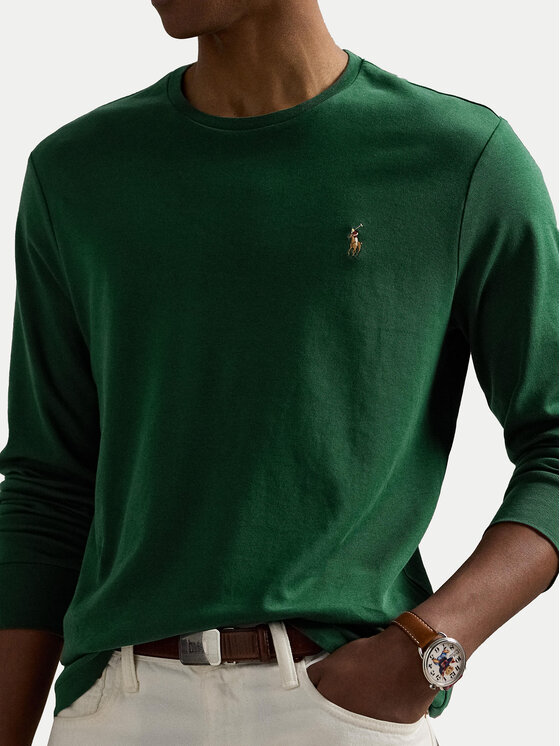 Polo Ralph Lauren Polo Ralph Lauren Majica z dolgimi rokavi 710760121038 Zelena Slim Fit