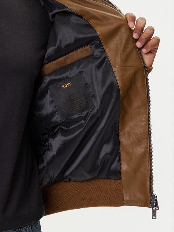 BOSS BOSS Шкіряна куртка Jonier 50547567 Бежевий Relaxed Fit