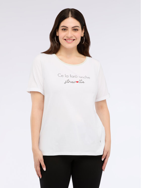 Fiorella Rubino Fiorella Rubino T-shirt G213L008518N011 Bianco Regular Fit