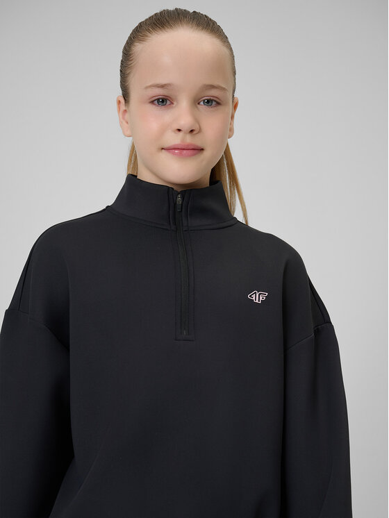 4F 4F Bluza JOY MOTION Czarny Regular Fit