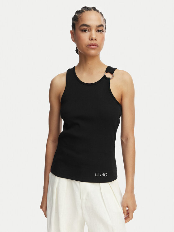 Liu Jo Beachwear Top VA6122 J4822 Czarny Regular Fit