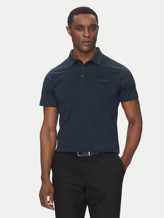 KARL LAGERFELD Polokošeľa 745001 552200 Tmavomodrá Slim Fit