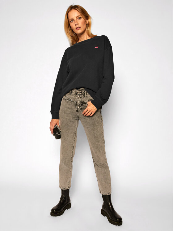 Levi's® Levi's® Pulóver Standard Crewneck 24688-0006 Fekete Relaxed Fit