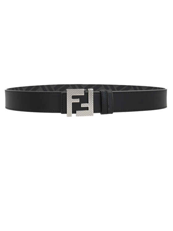 Fendi Cintura Cintura reversibile con fibbia FF Squared a gemello. Nero