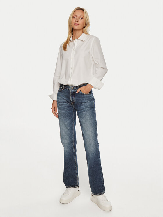 Guess Jeans Guess Jeans Cămașă W4YH68 WGCF1 Alb Regular Fit