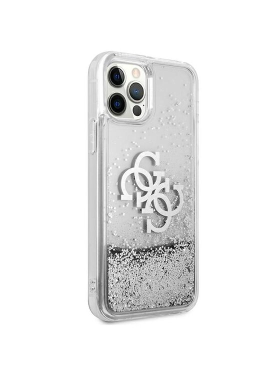 Guess Guess Etui na telefon iPhone 12 Pro Max Srebrny
