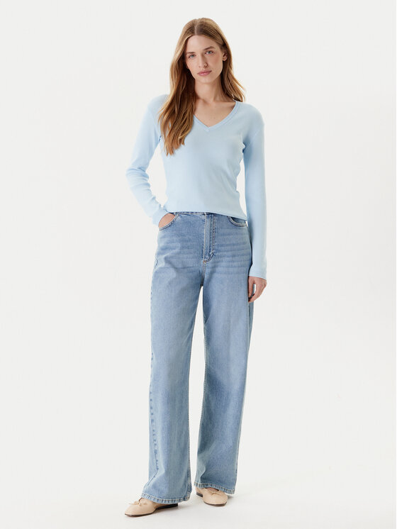 United Colors Of Benetton United Colors Of Benetton Džemperis 1091D4625 Gaiši zils Slim Fit