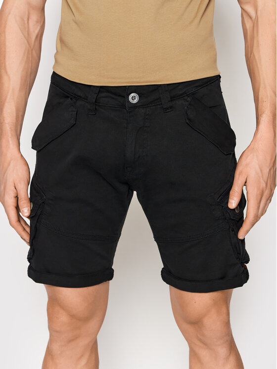 Alpha Industries Alpha Industries Bavlnené šortky Combat 116210 Čierna Regular Fit