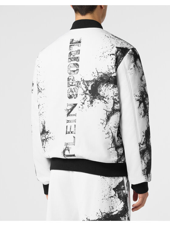 Plein Sport Plein Sport Kurtka bomber 28347 Biały Regular Fit