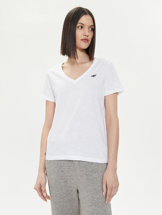 4F T-Shirt 4FWSS24TTSHF1162 Λευκό Regular Fit