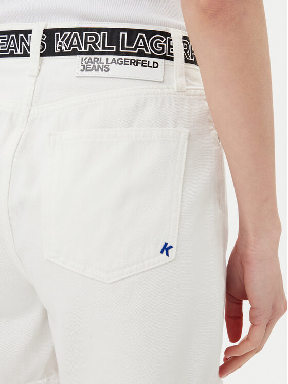 Karl Lagerfeld Jeans Karl Lagerfeld Jeans Szorty jeansowe A2W10039 Biały Regular Fit