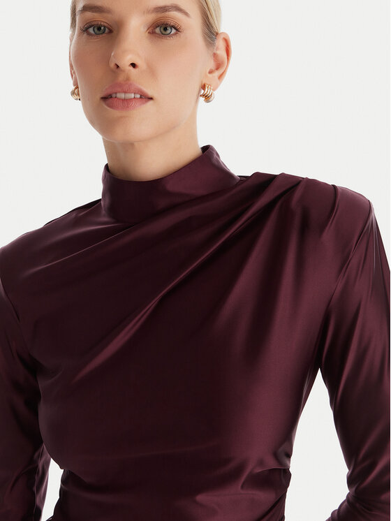 ACCESS FASHION ACCESS FASHION Cocktail obleka 54-3037-170 Bordo rdeča Slim Fit