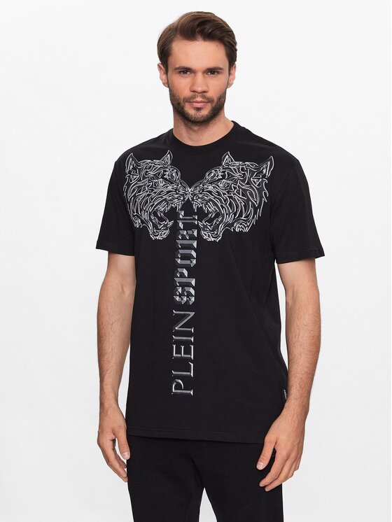 Plein Sport Plein Sport T-Shirt Tiger PACC MTK6318 SJY001N Czarny Regular Fit