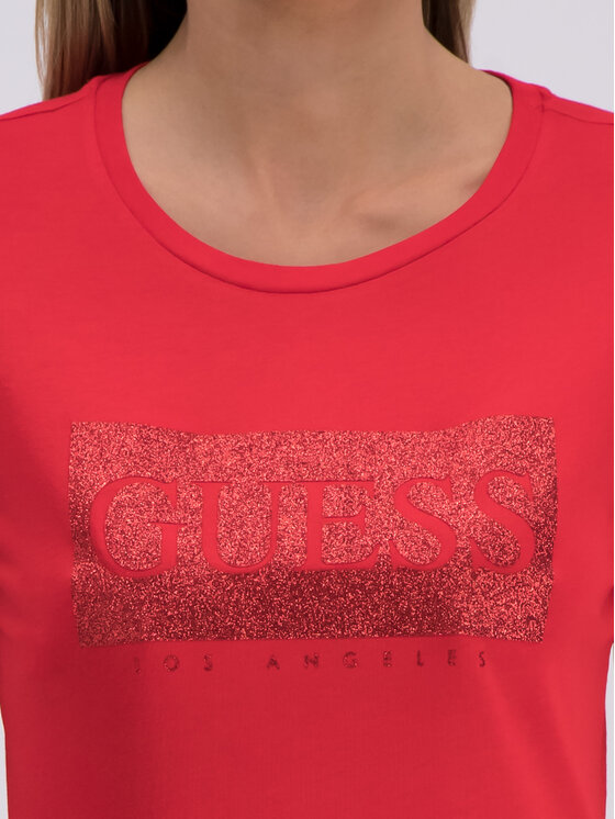 Guess Guess T-Shirt W93I80 K7WS0 Czerwony Regular Fit
