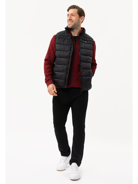 Volcano Volcano Bezrękawnik V-FINO Czarny Regular Fit