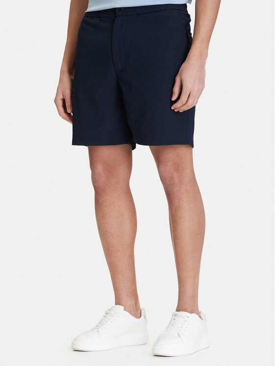 Calvin Klein Pantalon scurți din material LV04LF610G Albastru Straight Fit