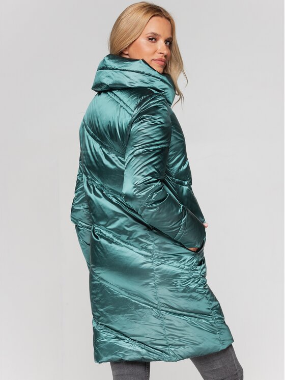 Perso Perso Kurtka damska BLH211025F Zielony Regular Fit