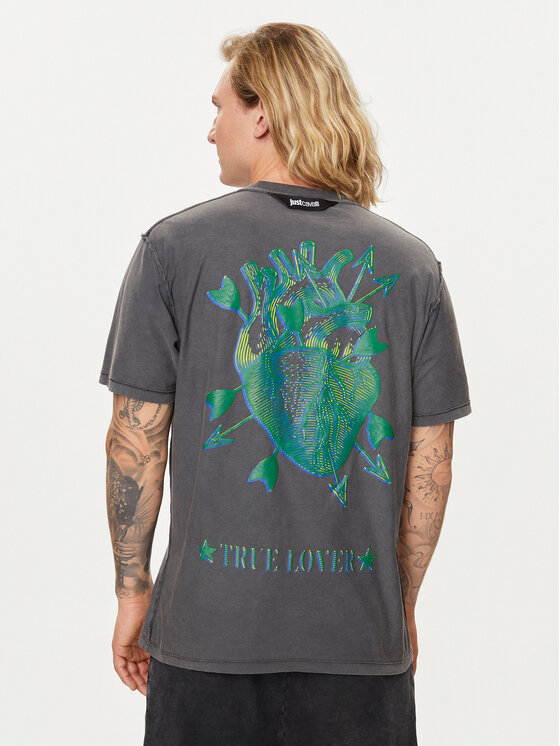 Just Cavalli Just Cavalli T-Shirt 76OAHE03 Grau Regular Fit