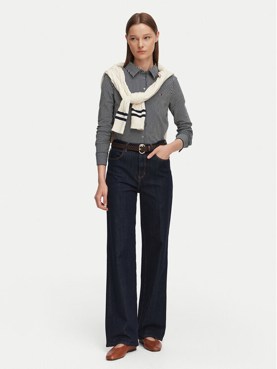 Tommy Hilfiger Tommy Hilfiger Риза WW0WW43528 Тъмносин Slim Fit