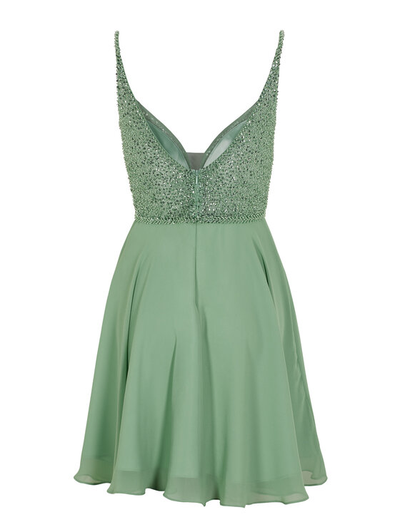 Swing Swing Kokteilinė suknelė 5AE19300 Žalia Slim Fit