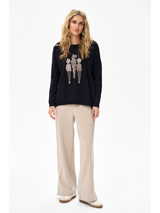 blue shadow blue shadow Sweter Pax Czarny Regular Fit