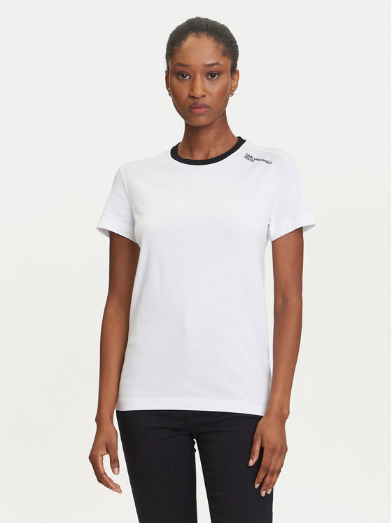 Karl Lagerfeld Jeans Karl Lagerfeld Jeans T-Shirt A3W17051 Λευκό Slim Fit