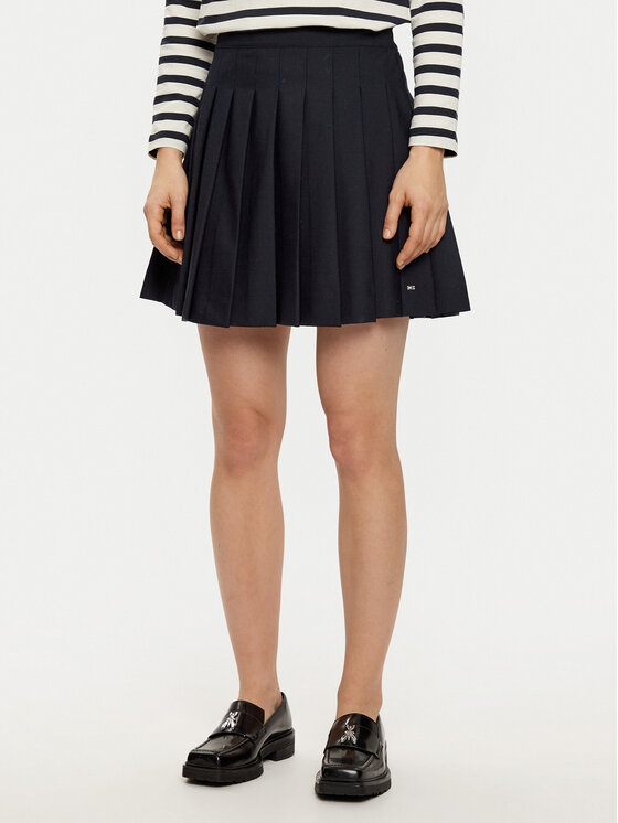Tommy Hilfiger Tommy Hilfiger Plisovaná sukně WW0WW43626 Tmavomodrá Regular Fit