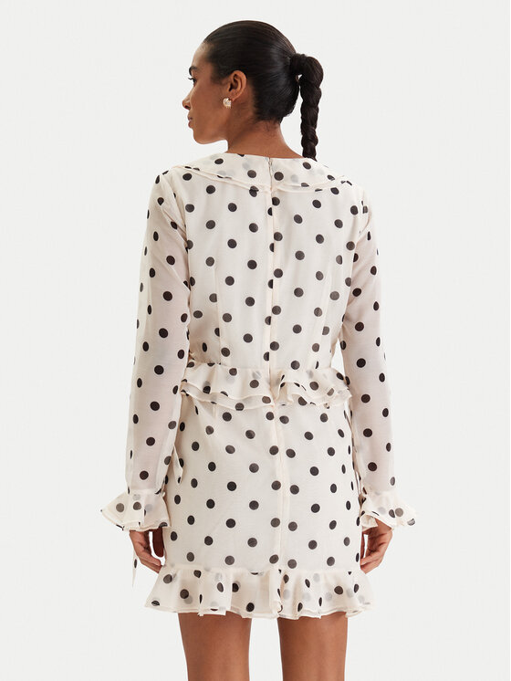 Bardot Bardot Kokteiļkleita Frill Detail 60115DB2 Écru Regular Fit