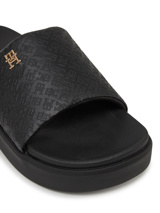 Tommy Hilfiger Tommy Hilfiger Şlapi Platform Monogram Poolslide FW0FW08526 Negru