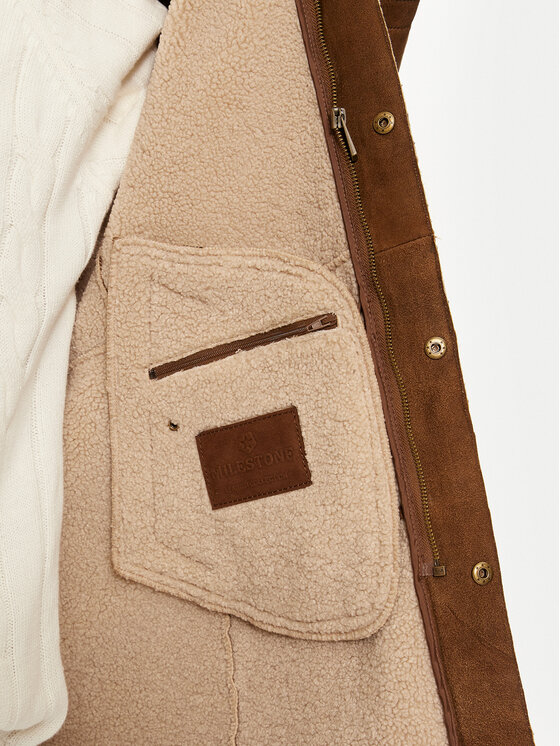 Milestone Milestone Cappotto in shearling Tabeo 431632 21045 Marrone Regular Fit