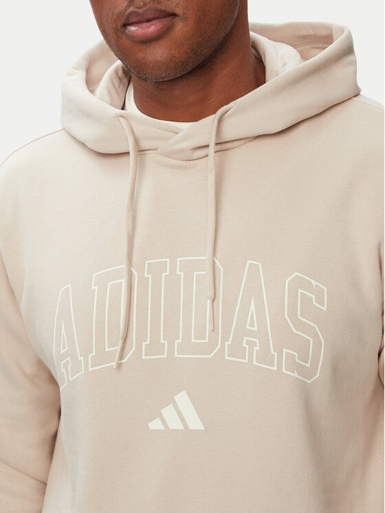 adidas adidas Pluus Collegiate Script Graphic Hoodie KC7185 Beež Regular Fit