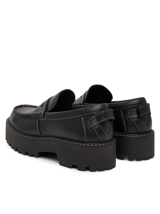 Tommy Jeans Tommy Jeans Loaferek Archive '01 Loafer Leather EN0EN03005 Fekete