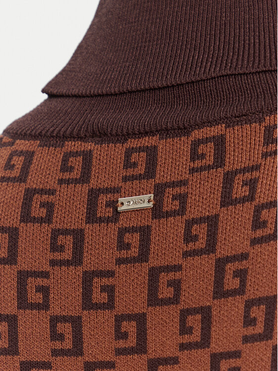 Gaudi Gaudi Pletena obleka 521FD13004 Rjava Regular Fit