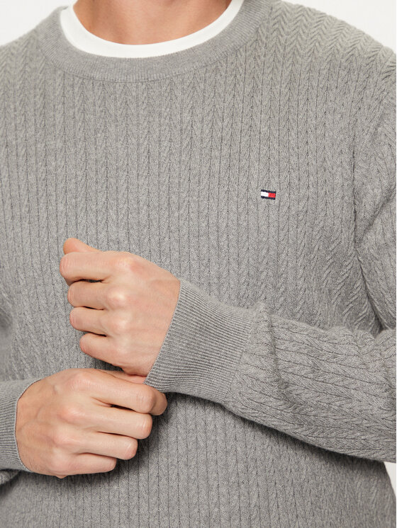 Tommy Hilfiger Tommy Hilfiger Пуловер MW0MW37400 Сив Slim Fit