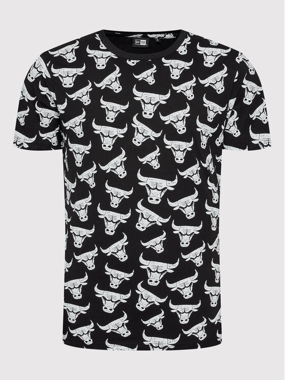 New Era New Era T-Shirt Chicago Bulls All Over Logo 12893176 Schwarz Regular Fit