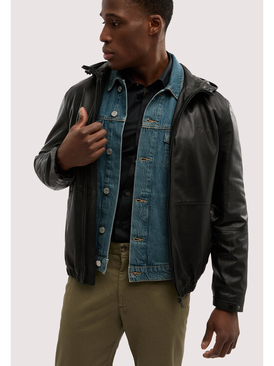 Trussardi Trussardi Giacca di pelle R310M000044N033 Nero Regular Fit