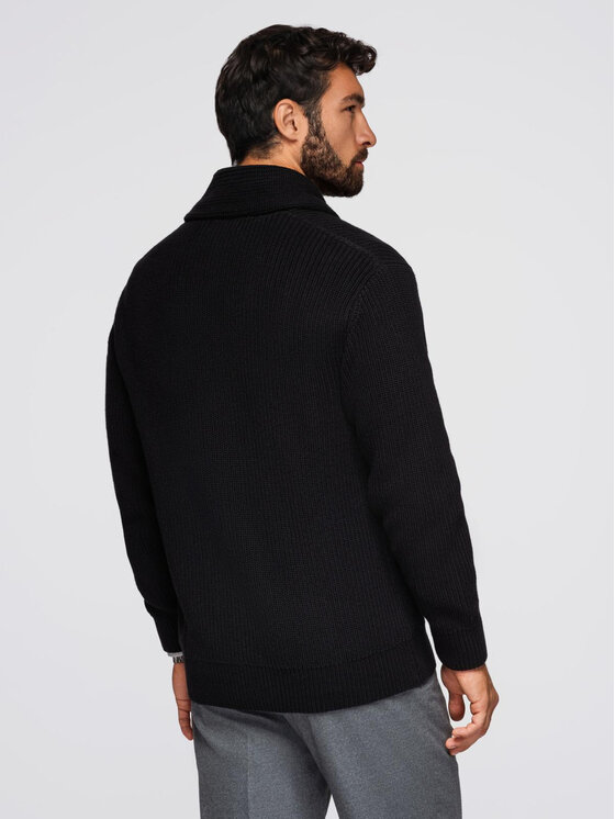 Ombre Ombre Sweter OM-SWCD-0153 Czarny Regular Fit
