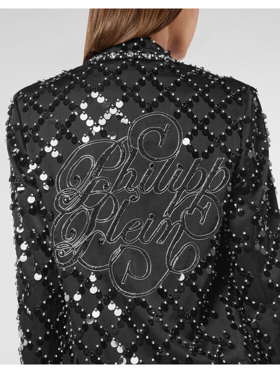 PHILIPP PLEIN PHILIPP PLEIN Marynarka 24265 Czarny Loose Fit