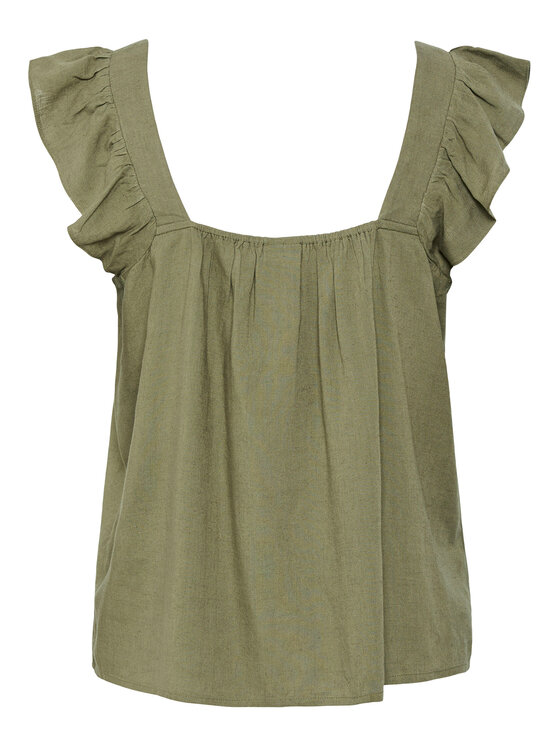 Pieces Pieces Bluzka Pia 17154740 Zielony Regular Fit