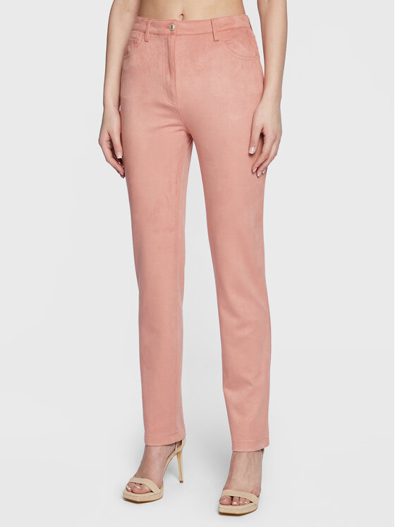 Guess Pantaloni din material Kelly W3RA0M WE0L0 Roz Straight Fit